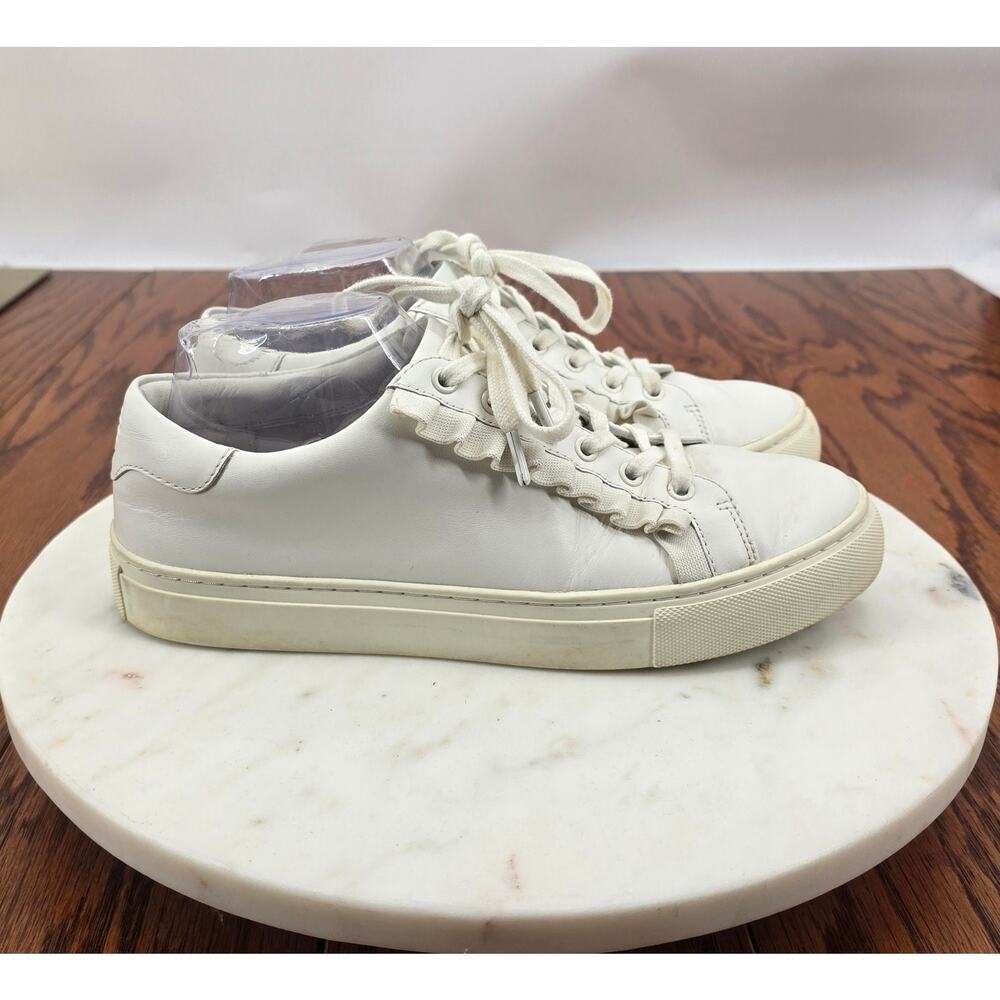 Tory Sport Soft White Ruffle Sneakers Clean Girl‎ Old Money Casual Feminine